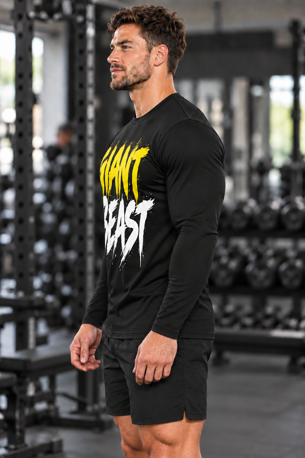 GIANT BEAST — The Only One | Heren Longsleeve Geel/Wit