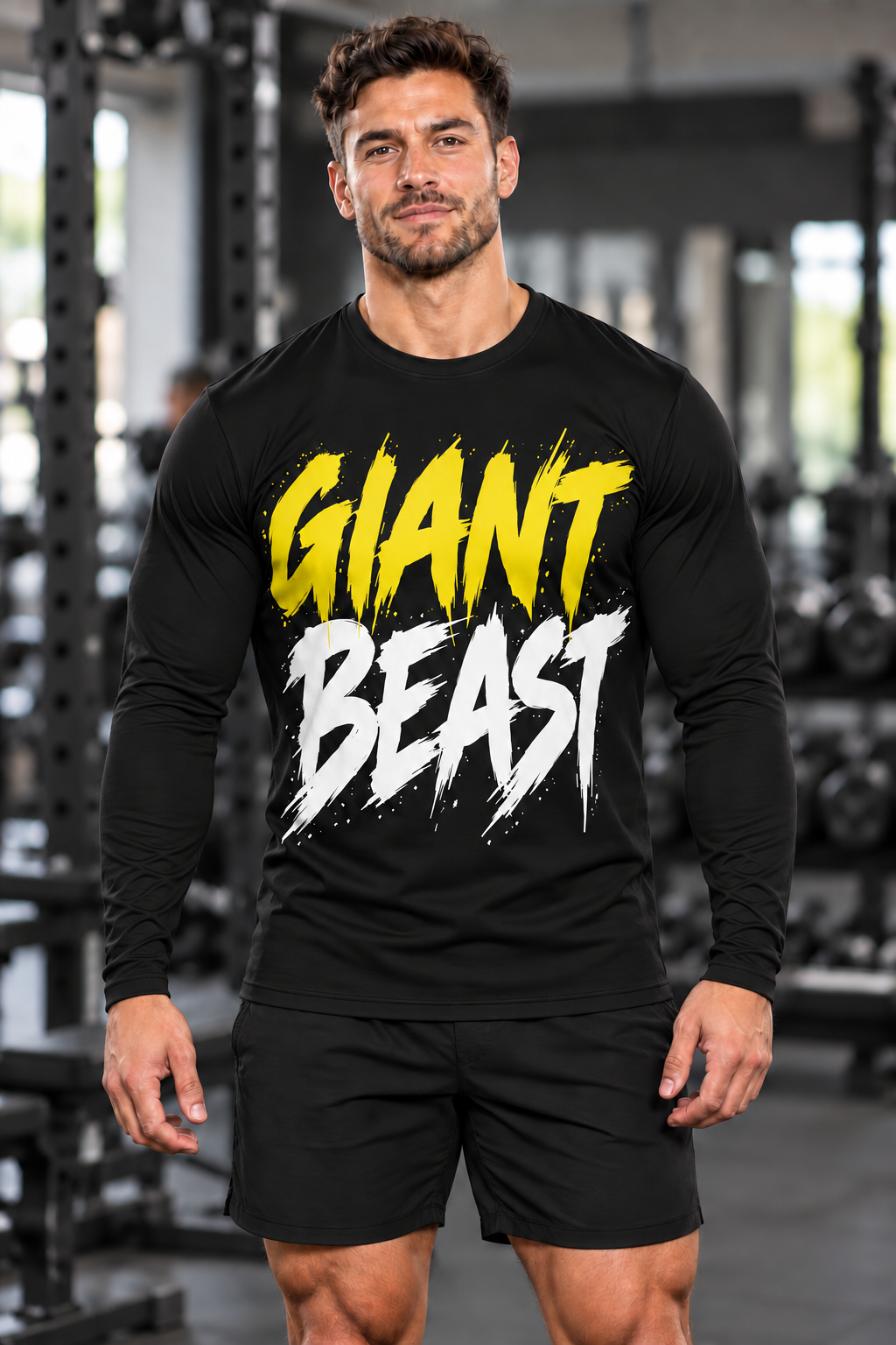 GIANT BEAST — The Only One | Heren Longsleeve Geel/Wit