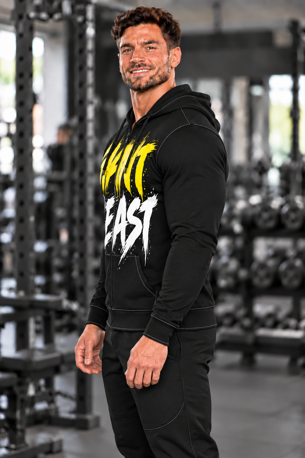 GIANT BEAST — The Only One | Heren Hoodie met Rits Geel/Wit