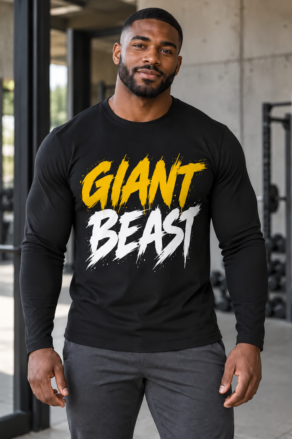 GIANT BEAST — The Only One | Maglia a maniche lunghe da uomo Giallo/Bianco