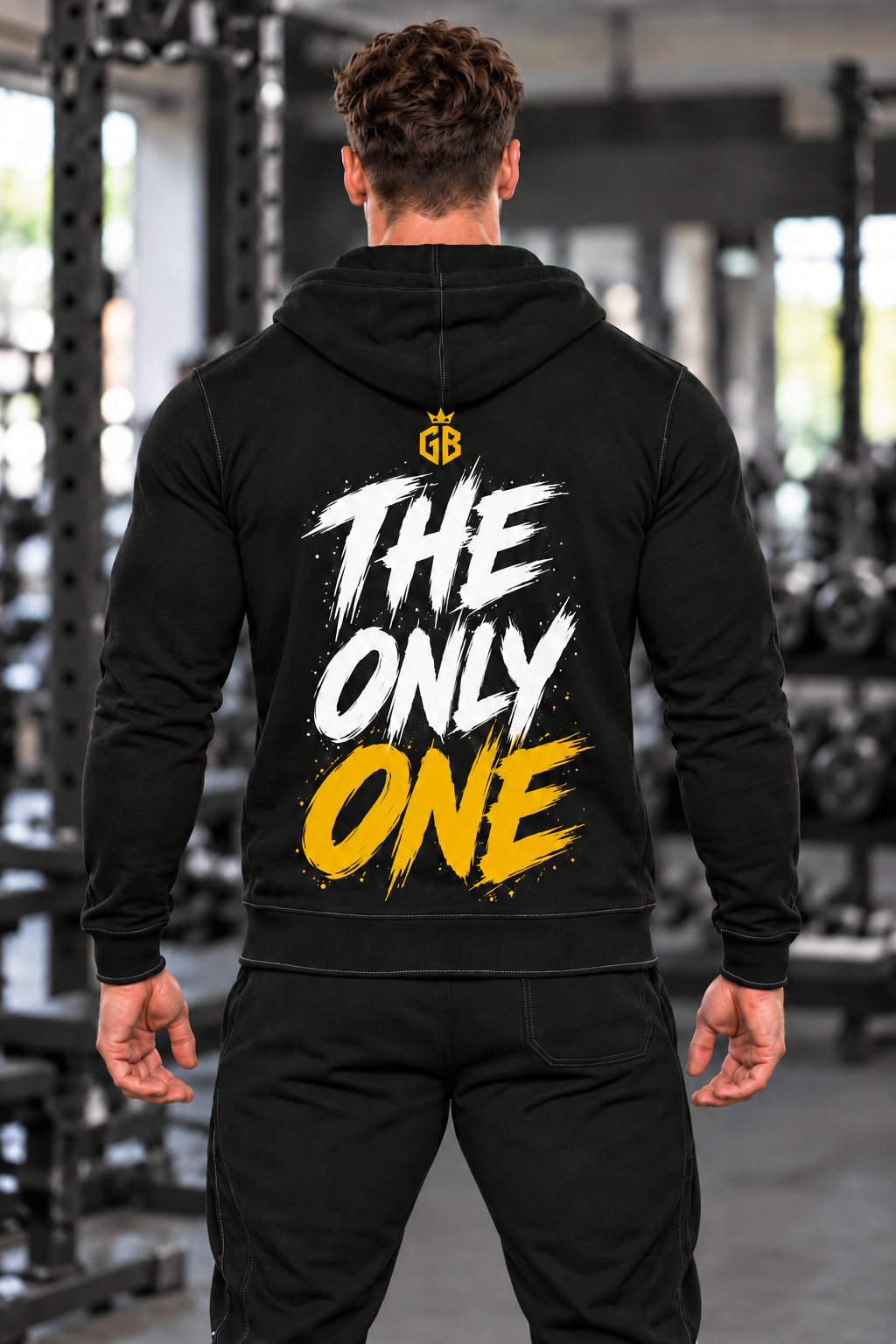 GIANT BEAST — The Only One | Felpa con cappuccio e zip da uomo Giallo/Bianco